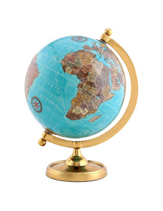 Globo Terráqueo Vintage Rely+ 15.24 cm con Base Dorada