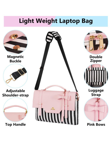 Bolsa para Laptop MATEIN Rosa 15.6" con RFID y Acolchado