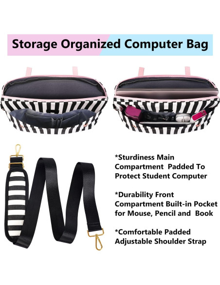 Bolsa para Laptop MATEIN Rosa 15.6" con RFID y Acolchado