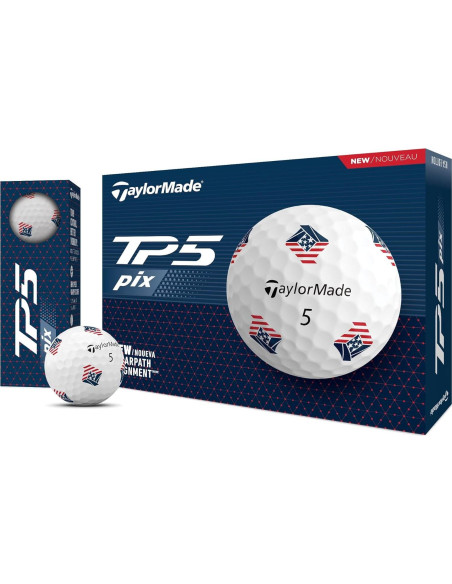 Pelotas de Golf TaylorMade TP5 Pix 2024 - 12 Unidades