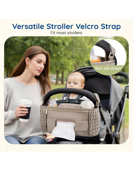 Organizador de Carrito Mommore Negro con Portavasos Aislados