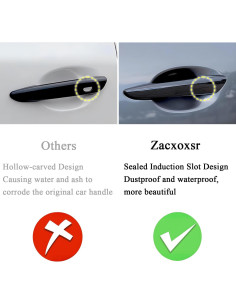 Protector de Manija de Puerta Auto Zacxoxsr Negro Brillante 2