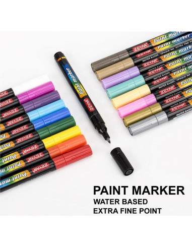 Lápiz de Pintura Acrílica ZEYAR 18 Colores Punta Extra Fina