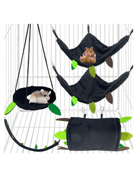 Hamaca para Hámster Hamiledyi 5PCS Cama Colgante Suave