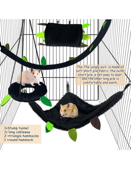Hamaca para Hámster Hamiledyi 5PCS Cama Colgante Suave