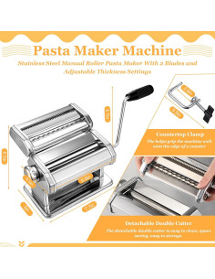 Set de Máquina de Hacer Pasta Hushee 8 Piezas Acero Inoxidable 2