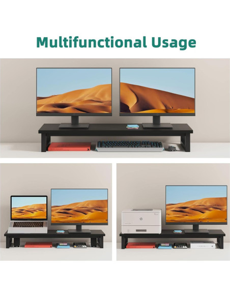 Soporte Doble para Monitor YAOHUOO 98 cm Negro, 45 kg