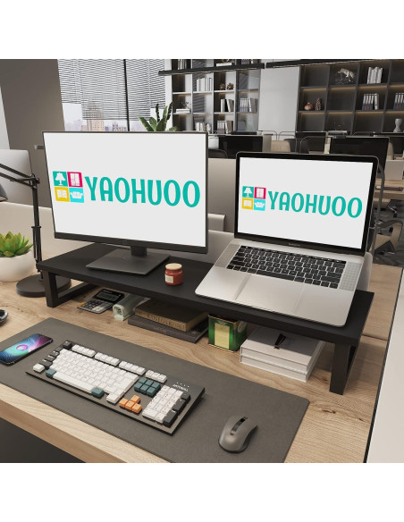 Soporte Doble para Monitor YAOHUOO 98 cm Negro, 45 kg