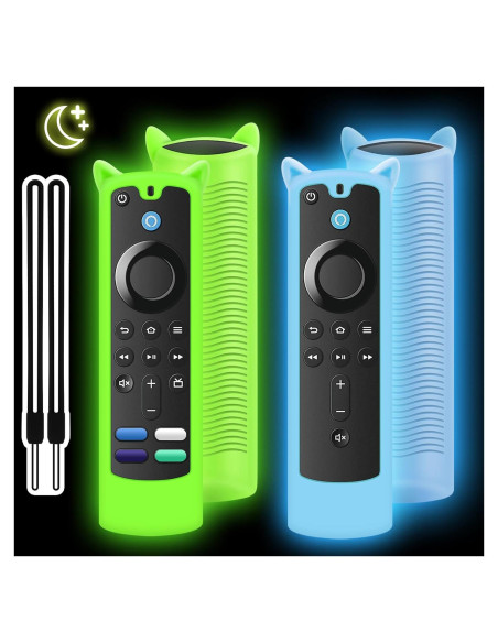 Funda de Control Remoto de Silicona OneBom 2 Pack Brilla en la Oscuridad Verde y Azul