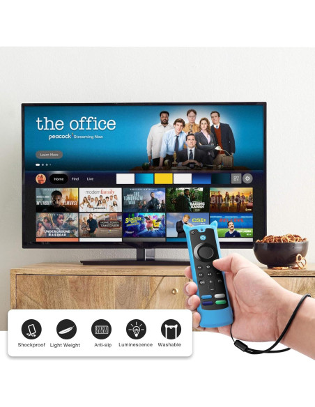 Funda de Control Remoto de Silicona OneBom 2 Pack Brilla en la Oscuridad Verde y Azul