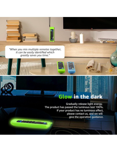 Funda de Control Remoto de Silicona OneBom 2 Pack Brilla en la Oscuridad Verde y Azul