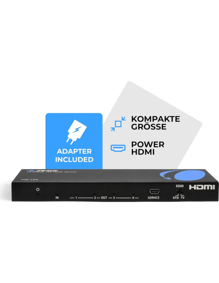 Divisor HDMI 1x4 OREI HD-104 4K@30Hz Compacto Plug & Play