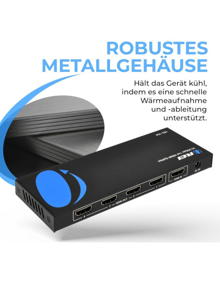 Divisor HDMI 1x4 OREI HD-104 4K@30Hz Compacto Plug & Play