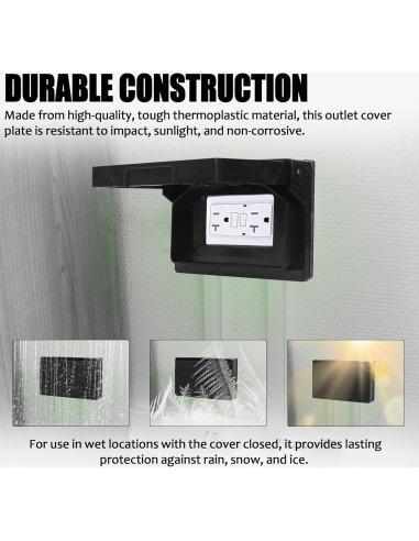 Placa Cubierta Salida Poder Exterior Calvana Negro 7.62cm