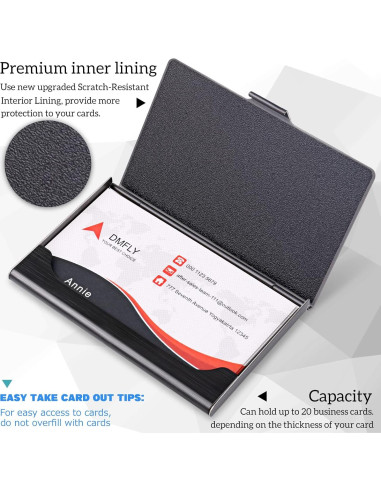 Funda de Tarjetas de Negocios DMFLY Acero Inoxidable Negro