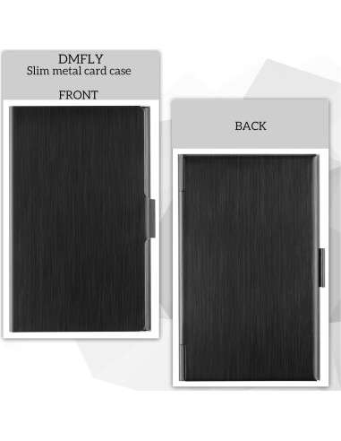 Funda de Tarjetas de Negocios DMFLY Acero Inoxidable Negro