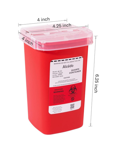 Contenedor de Puntas Alcedo 1QT para Agujas y Jeringas