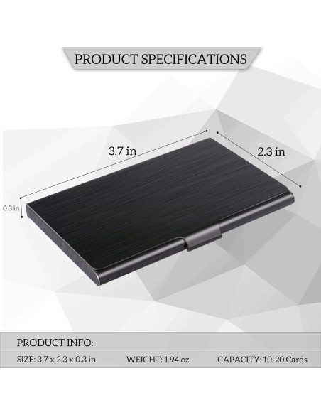 Funda de Tarjetas de Negocios DMFLY Acero Inoxidable Negro