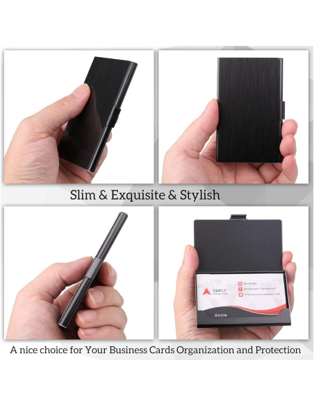 Funda de Tarjetas de Negocios DMFLY Acero Inoxidable Negro