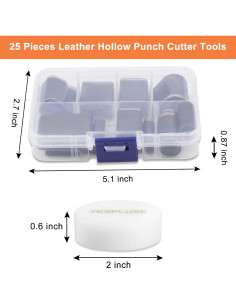 Juego de Perforación de Agujeros de Cuero YKSPLUSK 25 Piezas 2
