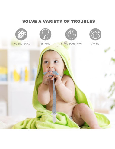 Chupete de Dinosaurio con Clip para Bebés - Silicona Grado Alimenticio