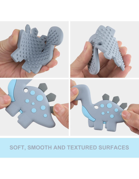 Chupete de Dinosaurio con Clip para Bebés - Silicona Grado Alimenticio