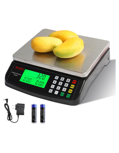 Escala de Cocina Digital Rujixu 30kg Acero Inoxidable LCD