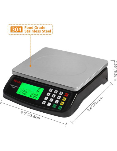 Escala de Cocina Digital Rujixu 30kg Acero Inoxidable LCD