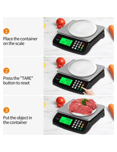 Escala de Cocina Digital Rujixu 30kg Acero Inoxidable LCD