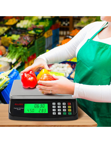 Escala de Cocina Digital Rujixu 30kg Acero Inoxidable LCD