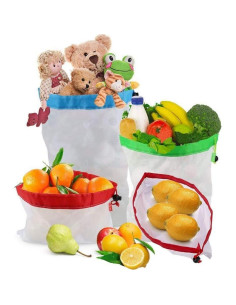 Juego de 12 Bolsas de Malla Reutilizables Conzy Ecológicas 2