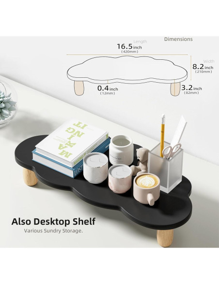 Soporte para Monitor AFOOYO de Madera Nube Negro - Organizador Multiusos Soporte para Monitor AFOOYO de Madera Nube Negro - Organizador Multiusos