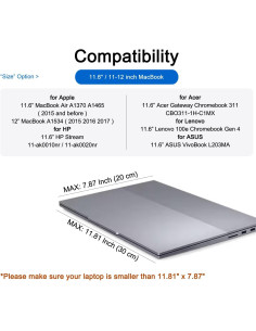 Funda para Laptop CCPK 11.6" Negra - Compatible MacBook y Acer 2