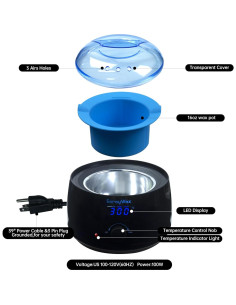Kit de Depilación con Cera Dura Earaywax - Calentador Digital 16oz 2