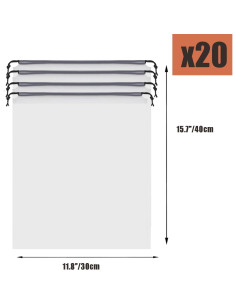 20 Bolsas Transparentes para Zapatos de Viaje 40x30 cm 2