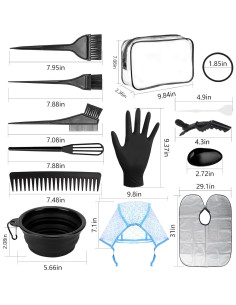 Kit de Coloración de Cabello DINTSTYLE 32 Piezas Negro 2