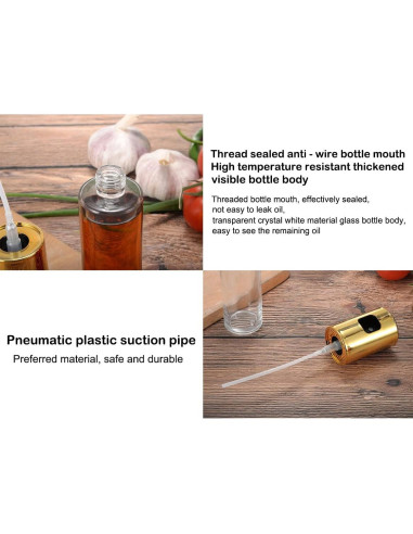 Pulverizador de Aceite de Cocina AKOAK 100ml Oro Vidrio