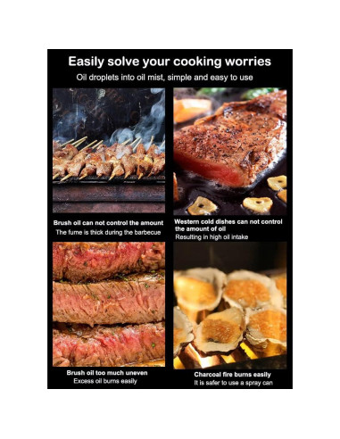 Pulverizador de Aceite de Cocina AKOAK 100ml Oro Vidrio