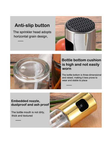 Pulverizador de Aceite de Cocina AKOAK 100ml Oro Vidrio