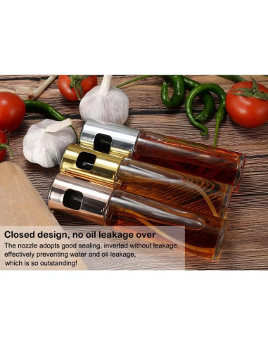 Pulverizador de Aceite de Cocina AKOAK 100ml Oro Vidrio