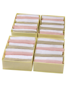 Organizador de Cajón para Ropa Coorganisers 4 Piezas Beige 8 Compartimentos