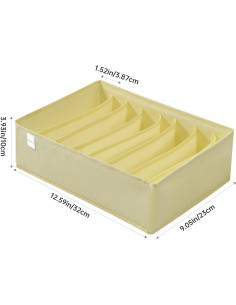 Organizador de Cajón para Ropa Coorganisers 4 Piezas Beige 8 Compartimentos 2