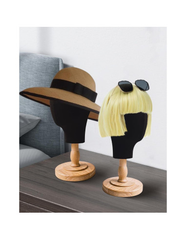 Cabeza de Maniquí Negra CHADWICK para Pelucas y Sombreros 38 cm