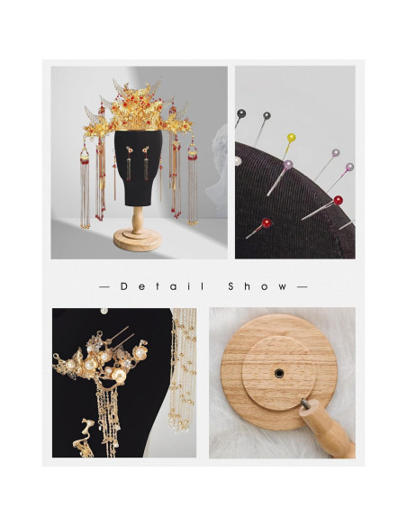 Cabeza de Maniquí Negra CHADWICK para Pelucas y Sombreros 38 cm