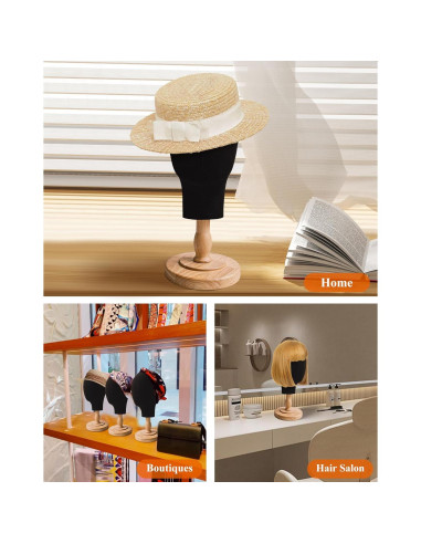 Cabeza de Maniquí Negra CHADWICK para Pelucas y Sombreros 38 cm