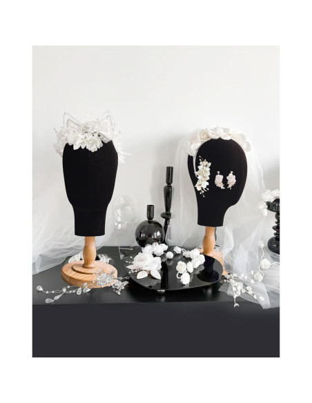 Cabeza de Maniquí Negra CHADWICK para Pelucas y Sombreros 38 cm