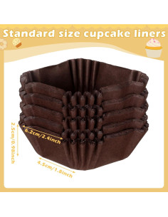 Forros de Cupcake Desechables Tanlade 350 Pcs Café 4.5 cm 2