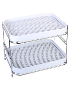 Estante para Secar Tazas Zosenley 2 Niveles con Bandeja Drenaje