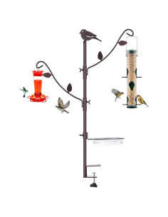 Polo de Comedero para Aves YINGYM con Ganchos y Tazón de Agua