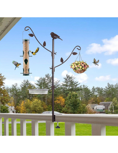 Polo de Comedero para Aves YINGYM con Ganchos y Tazón de Agua